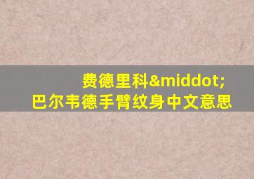 费德里科·巴尔韦德手臂纹身中文意思