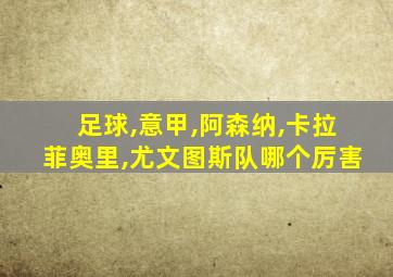 足球,意甲,阿森纳,卡拉菲奥里,尤文图斯队哪个厉害