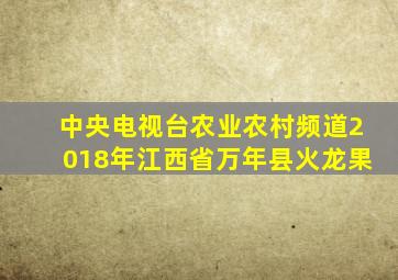 中央电视台农业农村频道2018年江西省万年县火龙果